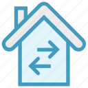 apartment, arrows, home, house, property, real estate, right and left arrows