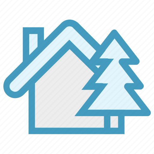 Apartment, cottage, home, house, property, real estate, tree icon - Download on Iconfinder