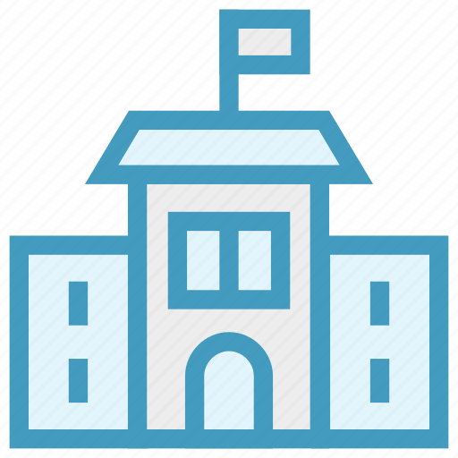 Building, collage, flag, government, real estate, university icon - Download on Iconfinder