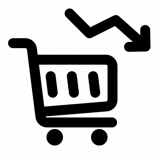 Shop, economic, crisis, shopping, cart, down, arrow icon - Download on Iconfinder
