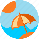 activities, beach, parasol, recreational, sea, sun, waves