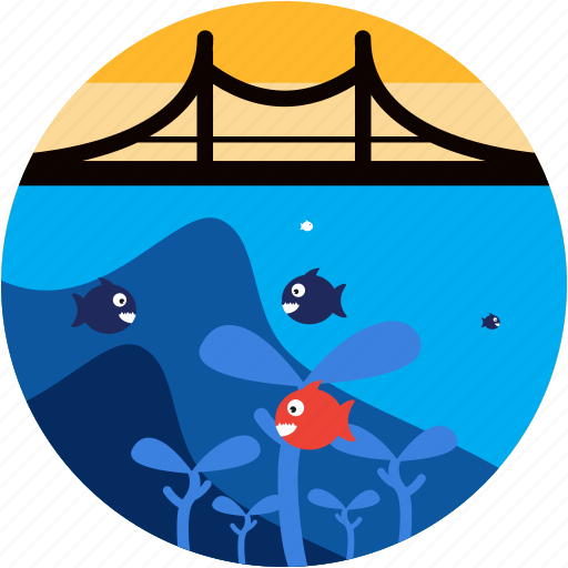 Activities, bridge, diving, fish, recreational, seaweed icon - Download on Iconfinder