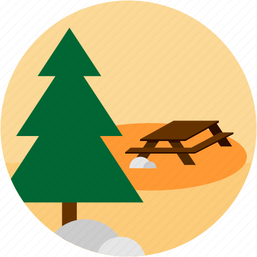 Activities, forest, picnic, recreational, table, tree icon - Download on Iconfinder