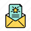 email, important, starred message, mail, envelope 