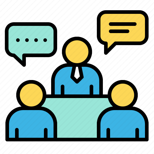 Meeting, interview, business, discussion, conversation, team, staff icon - Download on Iconfinder