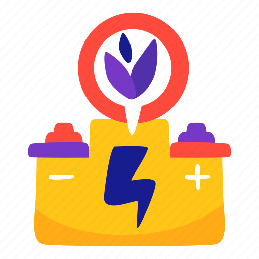 Battery, eco, energy, stickers, sticker illustration - Download on Iconfinder