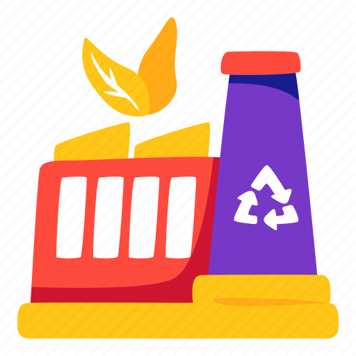 Eco, factory, plant, power, stickers, sticker illustration - Download on Iconfinder