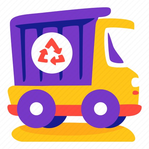 Garbage, car, recycle, eco, stickers, sticker illustration - Download on Iconfinder