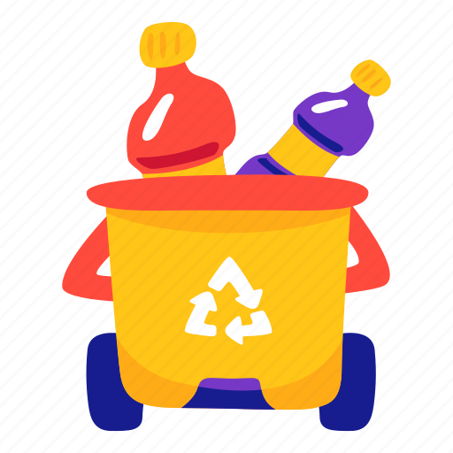 Plastic, bin, recycle, stickers, sticker illustration - Download on Iconfinder