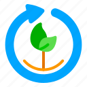 arrow, eco, plant, recycle, waste, zero 