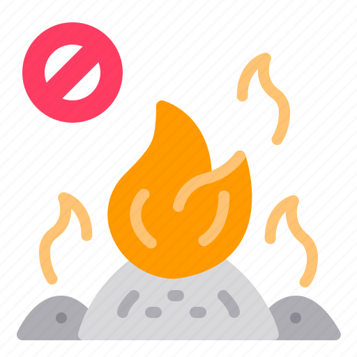 Fire, incineration, prohibition, smoke, trash icon - Download on Iconfinder