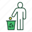 recyclable, waste, recycling, man, recycle 