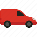 red, panelvan, car, travel, vehicle, transport, basic, auto, automobile