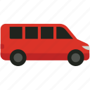 red, passenger, van, truck, travel, vehicle, transport, car, basic