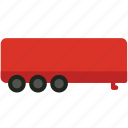 red, truck, trailer, vehicle, transport, basic, car, blue, delivery