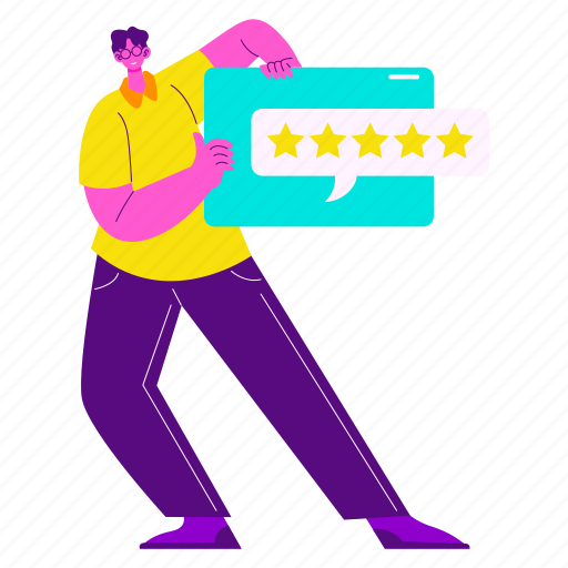Customer rating, review, stars, feedback, testimonial, creative agency, startup illustration - Download on Iconfinder