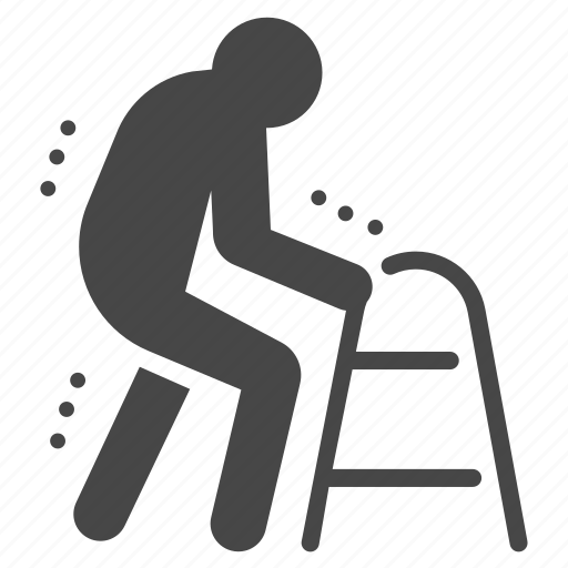 Man, old, recovery, rehabilitation, senior, walker, walking icon - Download on Iconfinder