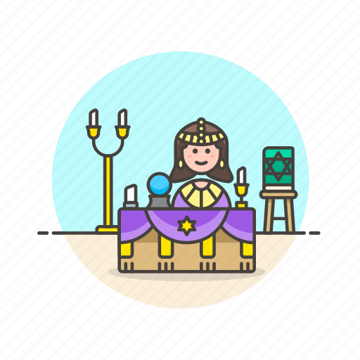 Fortune, religion, teller, ball, crystal, woman, psychic icon - Download on Iconfinder