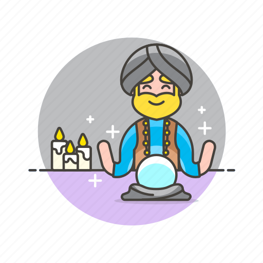 Fortune, religion, teller, ball, beard, crystal, man icon - Download on Iconfinder