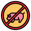 forbidden, no, pig, pork, prohibition 