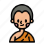 monk, buddhist, user, people, avatar 