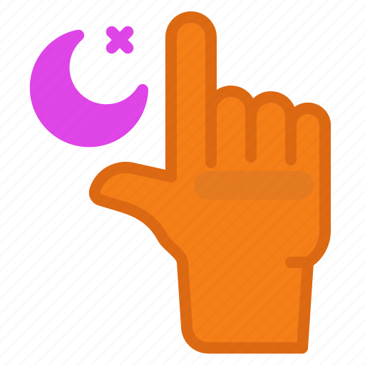 Hand, islam, moon, muslim, support icon - Download on Iconfinder