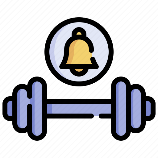Dumbbell, alarm, sports, competition, notification, bell icon - Download on Iconfinder