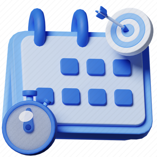Time schedule, calendar, appointment, date, deadline, business, startup 3D illustration - Download on Iconfinder