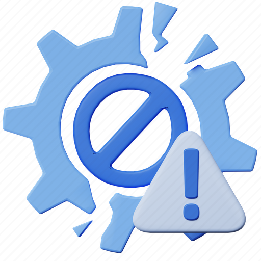 System, failed, broken, maintenance, warning, empty state, exception 3D illustration - Download on Iconfinder