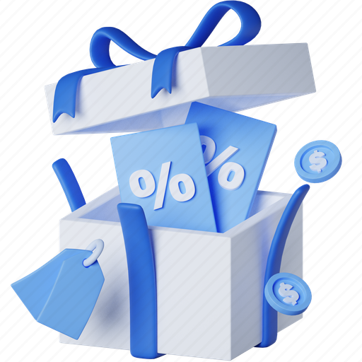 Gift box, special, surprise, voucher, discount, shopping, store 3D illustration - Download on Iconfinder