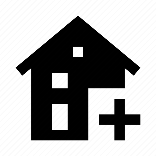 House, place, plus, add new, lease, apartment, rental icon - Download on Iconfinder