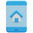 app, real, estate, smartphone, house, home, phone, mobile, 3d 
