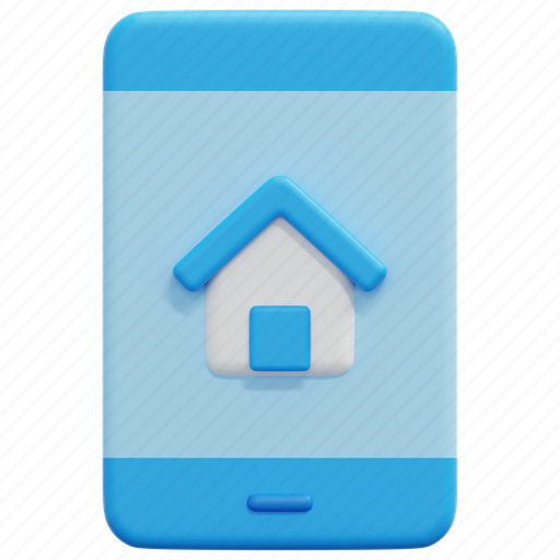 App, real, estate, smartphone, house, home, phone 3D illustration - Download on Iconfinder
