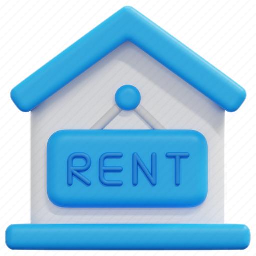 Rent, lease, rental, real, estate, property, house 3D illustration - Download on Iconfinder