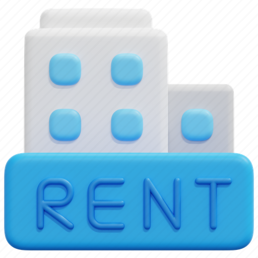 Rent, rental, real, estate, property, apartment, apartments 3D illustration - Download on Iconfinder