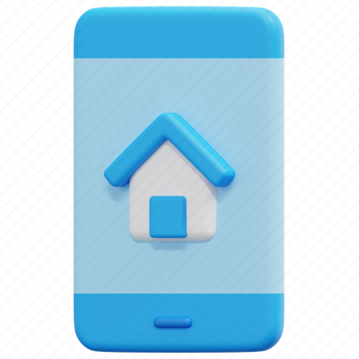 App, real, estate, smartphone, house, home, mobile 3D illustration - Download on Iconfinder