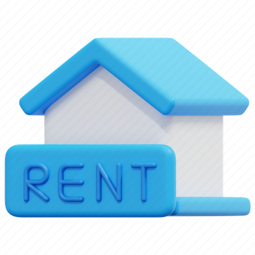 Rent, lease, rental, house, home, property, real 3D illustration - Download on Iconfinder