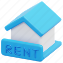 rent, lease, rental, house, real, estate, home, property, 3d 