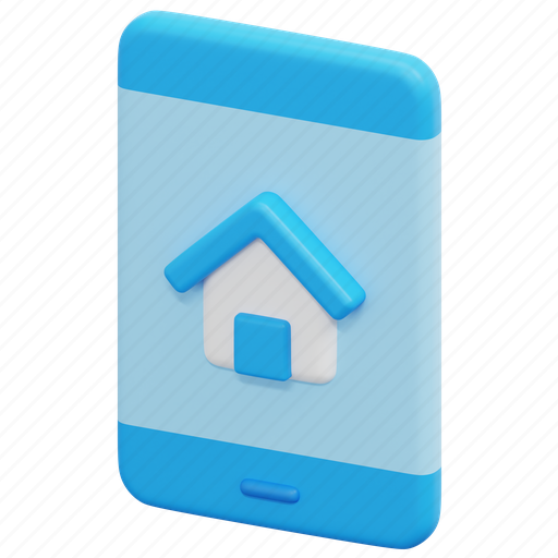 App, real, estate, smartphone, house, phone, home 3D illustration - Download on Iconfinder