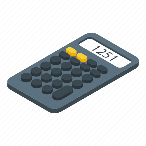 Report, calculator, isometric icon - Download on Iconfinder