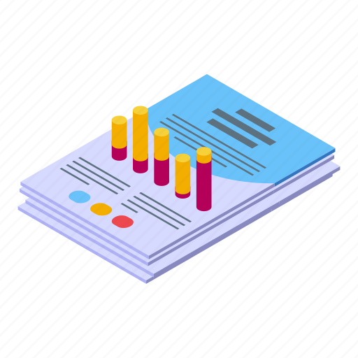 Report, chart, paper, isometric icon - Download on Iconfinder