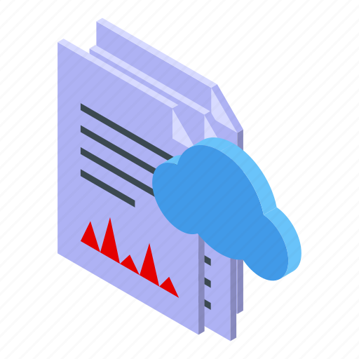 Report, data, cloud, isometric icon - Download on Iconfinder