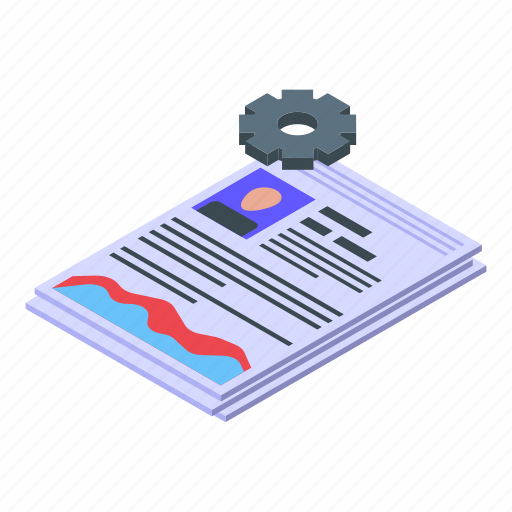 Report, data, person, isometric icon - Download on Iconfinder