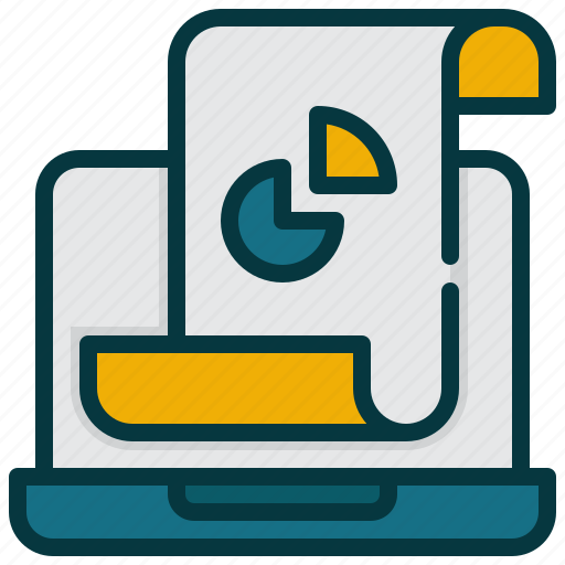 Graph, chart, report, online, laptop icon - Download on Iconfinder