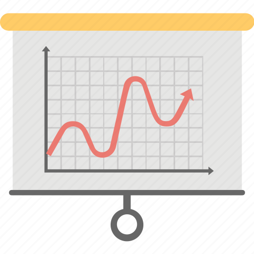 Charting application, curve line graphic, graphical representation, line chart, projection screen presentation icon - Download on Iconfinder