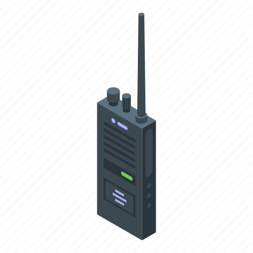 Rescuer, walkie, talkie, isometric icon - Download on Iconfinder