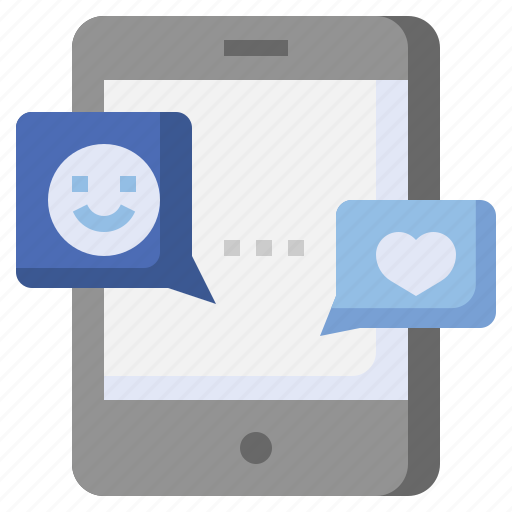 Chat, smartphone, emoji, heart, communications, smiley icon - Download on Iconfinder