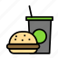 burgermenu, drink, food, meal 