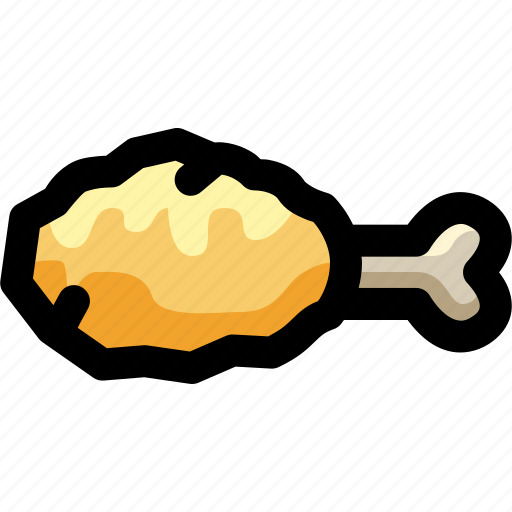 Chicken, cooking, food, fried, leg, meat, restaurant icon - Download on Iconfinder