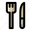 appliance, fork, household, kitchen, knife, restaurant, utensil 
